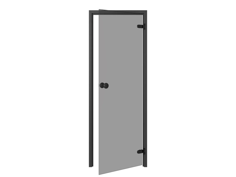 Thermory Trendline Badstudør – Svart Osp, Grått Glass 7x20